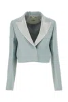 Fendi Powder Blue Wool Blend Blazer In Blue