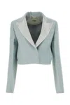 Fendi Powder Blue Wool Blend Blazer In Blue