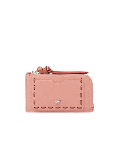Fendi Powder Pink Selleria Card Holder