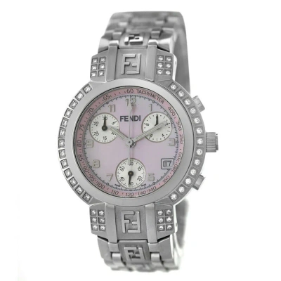 Fendi Zucca Orologi Chronograph Quartz Pink Dial Ladies Watch 4500l In Metallic