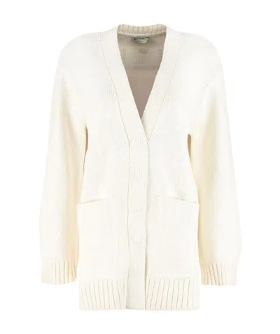 Fendi Press-stud Elongated Cardigan In White