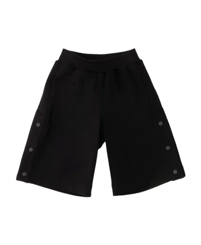 Fendi Press-stud Fleece Shorts In Black