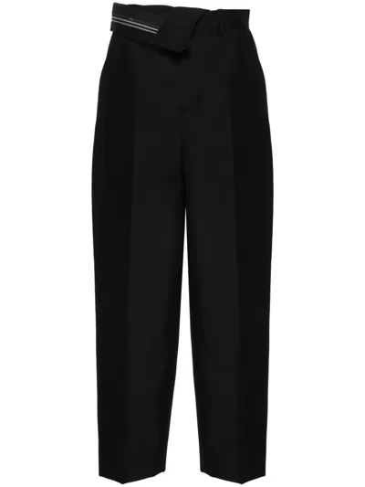 Fendi Pants With Asymmetrical Waist In Black