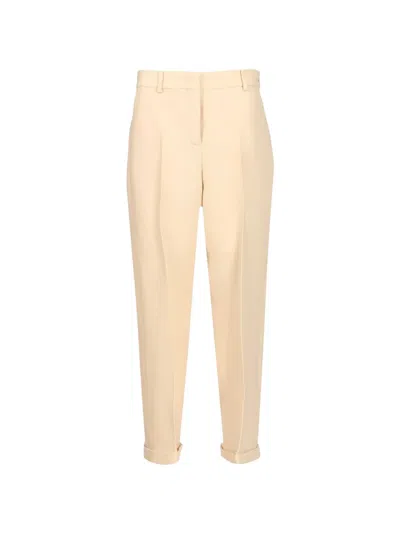 Fendi Pressed-crease Tailored Trousers In Neutral