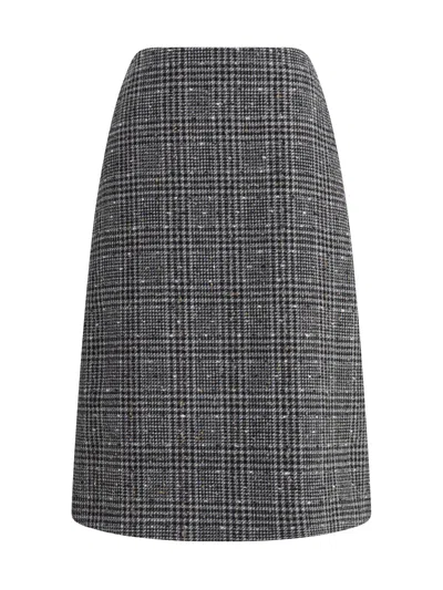 FENDI PRINCE OF WALES TWEED MIDI SKIRT