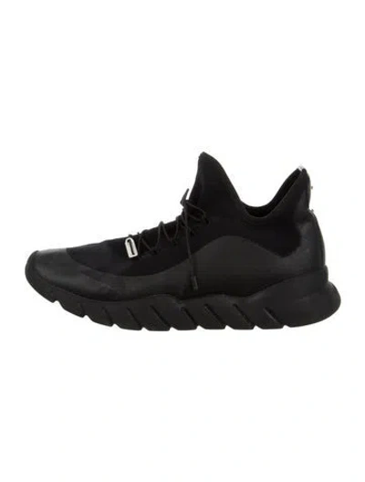 Pre-owned Fendi Printed Athletic Sneakers In Black