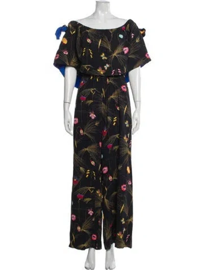 Pre-owned Fendi Printed Bateau Neckline Jumpsuit In Gray
