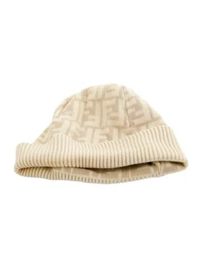 Pre-owned Fendi Printed Beanie In Neutral
