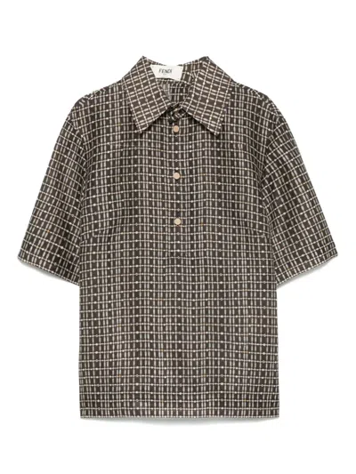 Fendi Women Boxy Shirt In Brown