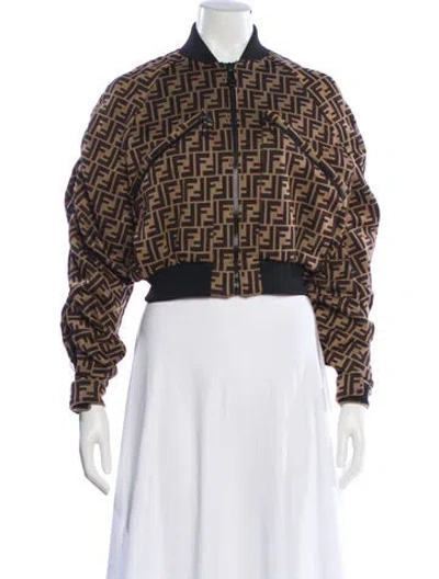 Pre-owned Fendi Printed Bomber Jacket In Multi