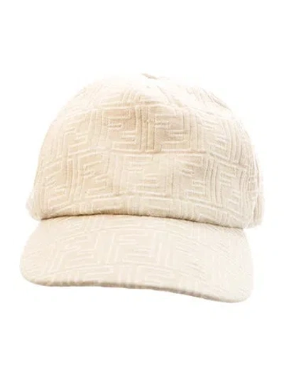 Pre-owned Fendi Printed Canvas Baseball Cap In Neutrals