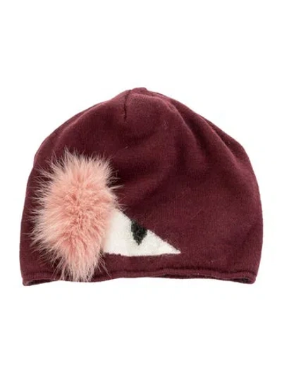 Pre-owned Fendi Printed Cotton Beanie In Red