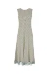 Fendi Printed Silk Dress In Gray