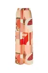 Fendi Women Printed Crepe Pyjama Pant In Multi