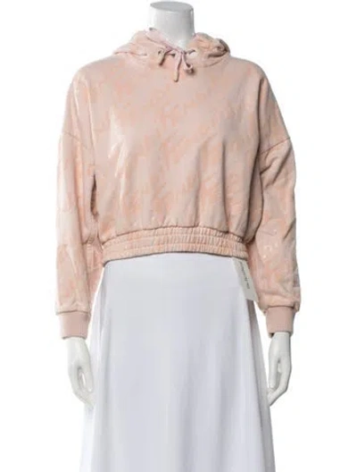 Pre-owned Fendi Printed Crew Neck Hoodie In Pink