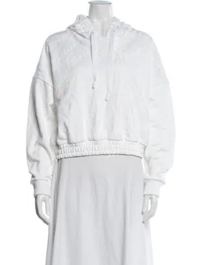 Pre-owned Fendi Printed Crew Neck Hoodie W/ Tags In White