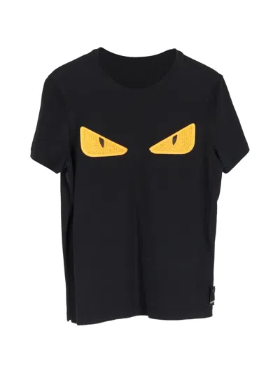 Pre-owned Fendi Printed Crew-neck T-shirt In Black