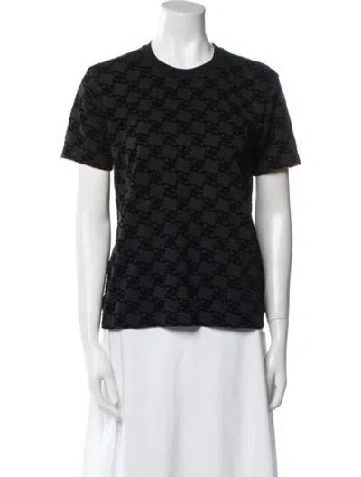 Pre-owned Fendi Printed Crew Neck T-shirt In Black