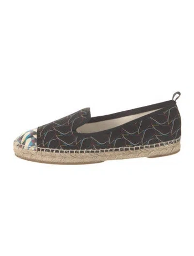 Pre-owned Fendi Printed Espadrilles In Black