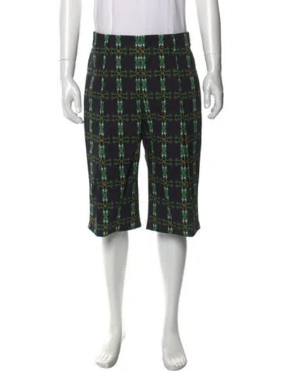 Pre-owned Fendi Printed Flat Front Shorts In Black