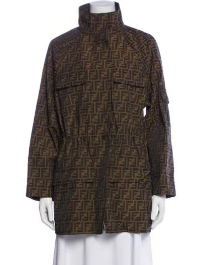 Pre-owned Fendi Printed Jacket In Brown