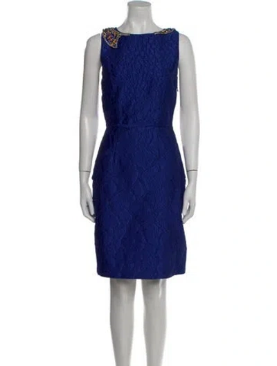 Pre-owned Fendi Printed Knee-length Dress In Blue