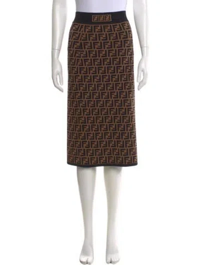 Pre-owned Fendi Printed Knee-length Skirt In Neutral