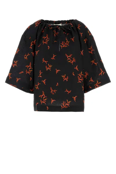FENDI PRINTED LINEN BLOUSE