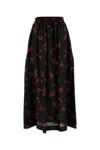 Fendi Floral Maxi Skirt Made From Linen In Brown