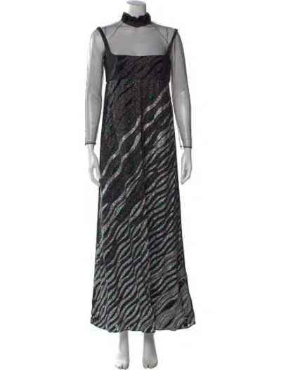 Pre-owned Fendi Printed Long Dress In Black