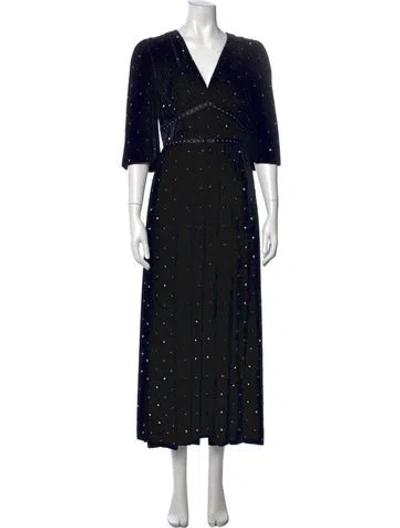 Pre-owned Fendi Printed Long Dress In Black