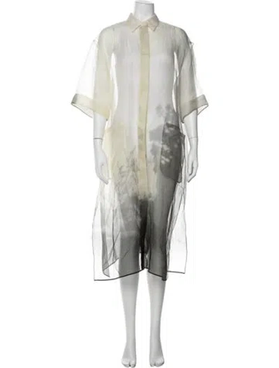 Pre-owned Fendi Printed Long Dress In Green