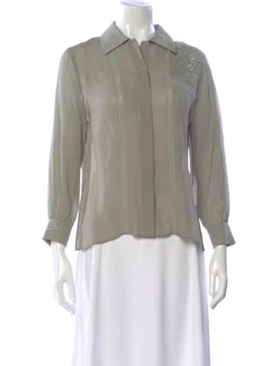 Pre-owned Fendi Printed Long Sleeve Blouse In Neutral
