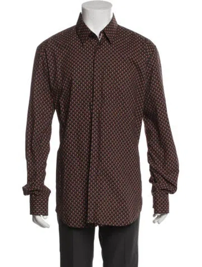 Pre-owned Fendi Printed Long Sleeve Shirt In Black
