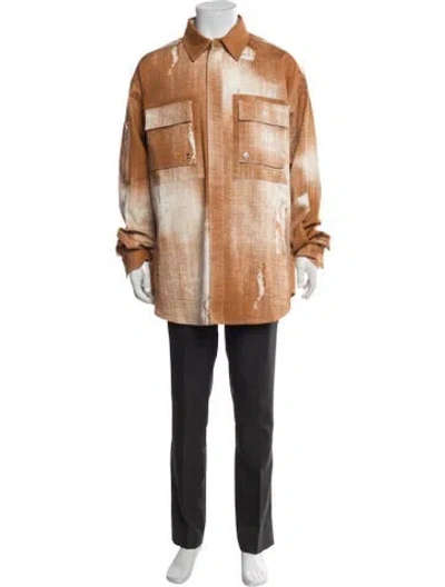 Pre-owned Fendi Printed Long Sleeve Shirt In Orange