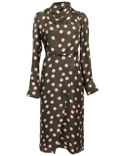 Pre-owned Fendi Printed Midi Dress In Brown