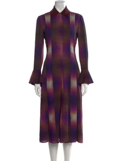 Pre-owned Fendi Printed Midi Length Dress In Purple