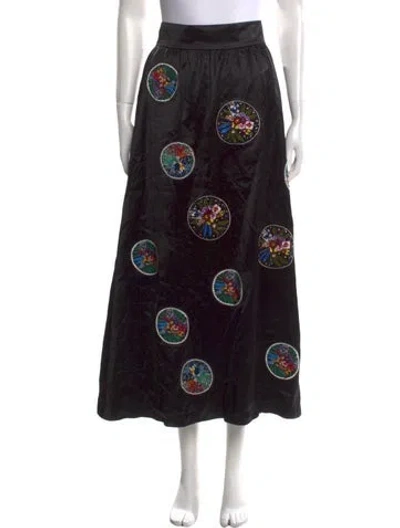 Pre-owned Fendi Printed Midi Length Skirt In Black