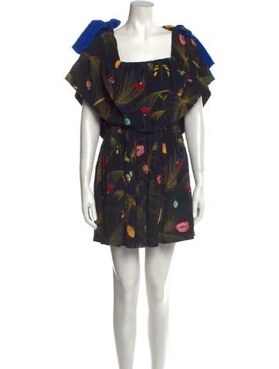 Pre-owned Fendi Printed Mini Dress In Blue