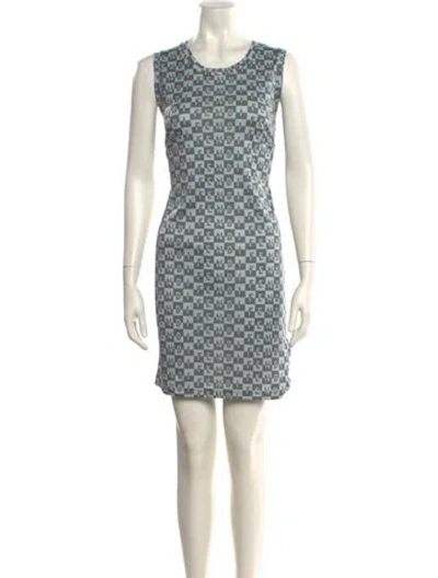 Pre-owned Fendi Printed Mini Dress In Blue