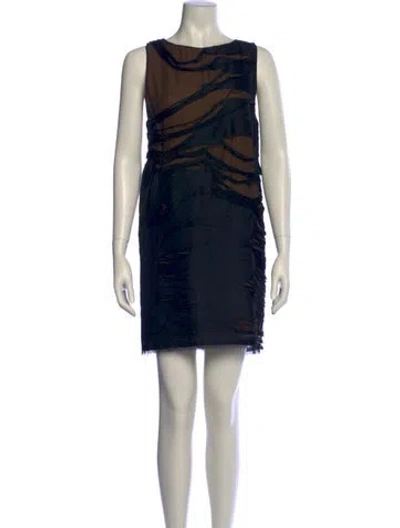 Pre-owned Fendi Printed Mini Dress In Blue