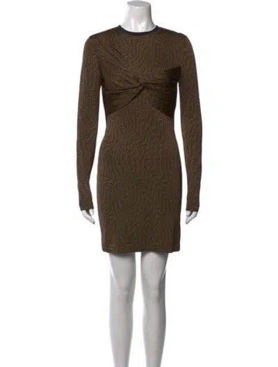 Pre-owned Fendi Printed Mini Dress In Brown