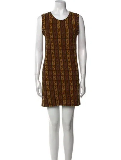 Pre-owned Fendi Printed Mini Dress In Multi