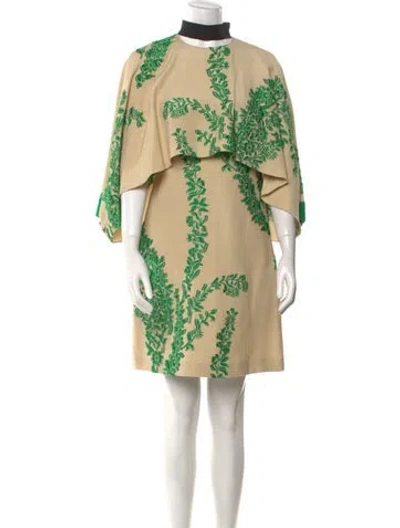 Pre-owned Fendi Printed Mini Dress In Neutral