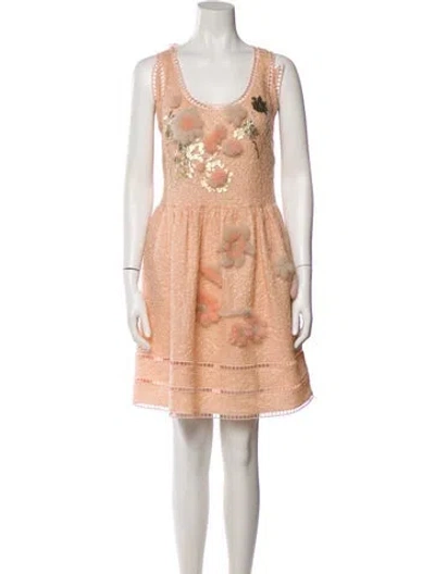 Pre-owned Fendi Printed Mini Dress In Pink