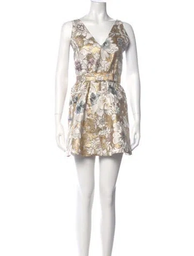 Pre-owned Fendi Printed Mini Dress In Silver