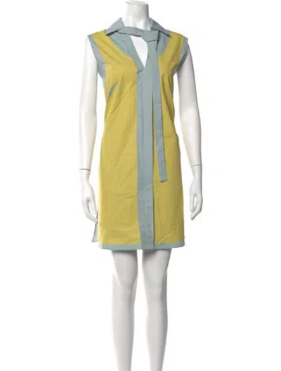 Pre-owned Fendi Printed Mini Dress W/ Tags In Yellow
