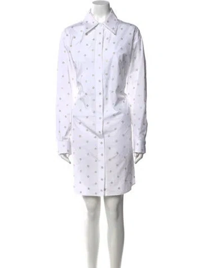 Pre-owned Fendi Printed Mini Dress In White