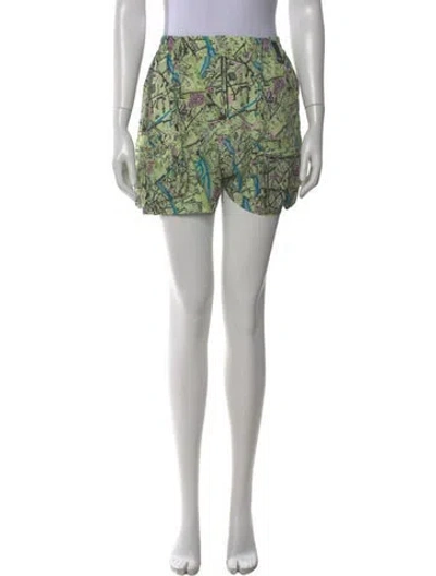 Pre-owned Fendi Printed Mini Shorts W/ Tags In Green