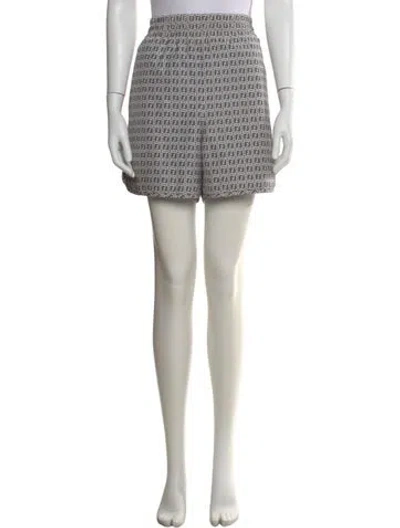 Pre-owned Fendi Printed Mini Shorts In White